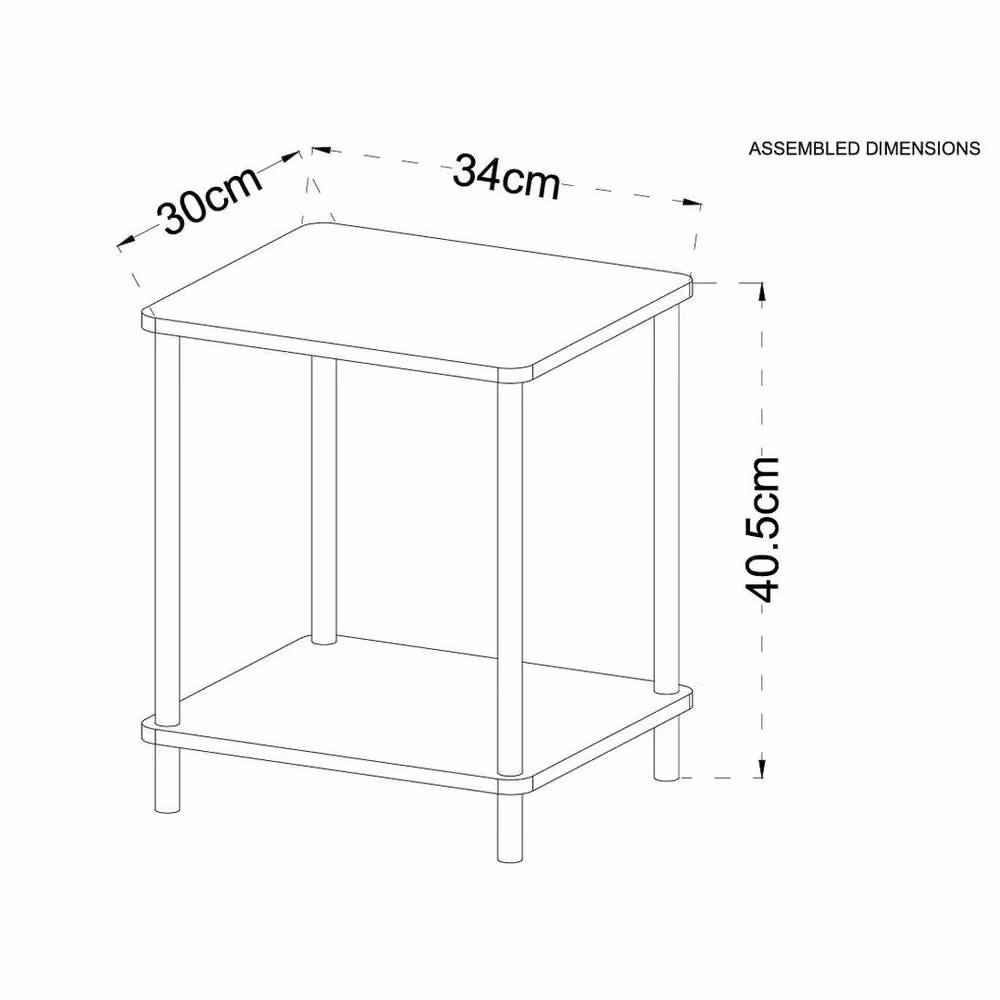 EONLION 2-Tier Brown Wooden Small Side Table and Bedside Table – 2