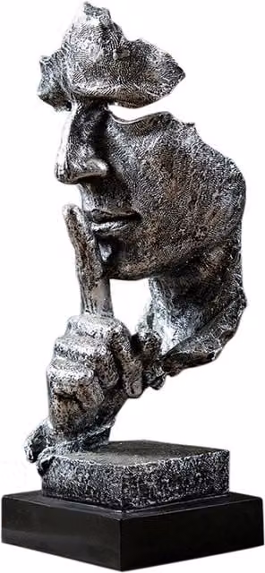 Livingandhome Abstract Modern Tabletop Figurine in Silver