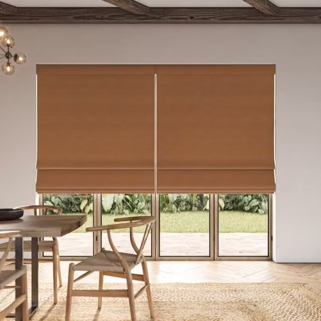 Ante Decor Virtus No Joins Soft Dim Out Made To Measure Roman Blind in Rust