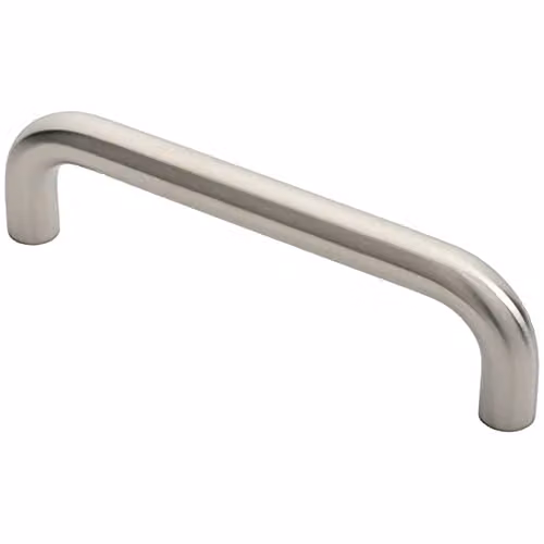 Loops Round D Bar Pull Handle in Brushed Satin Stainless Steel, Silver, Fixing Centres: 225 mm