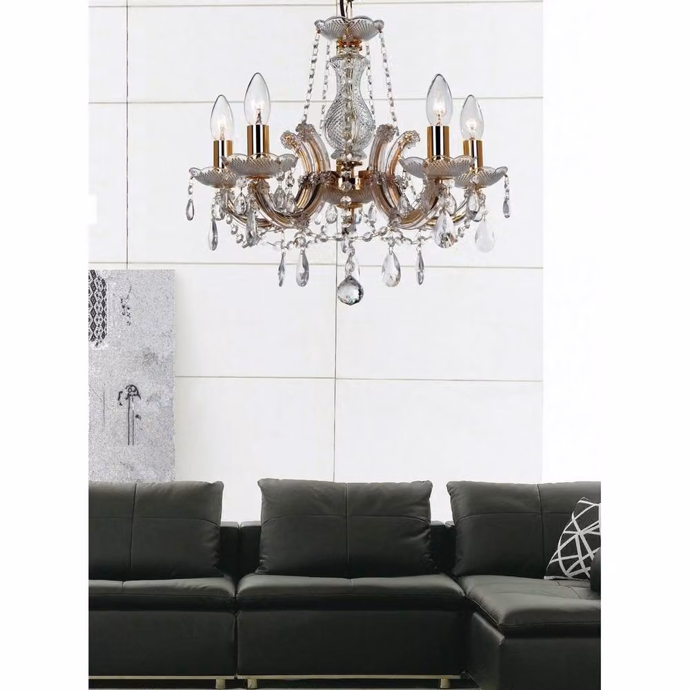 Netlighting Gabrielle 8-Light Acrylic Sconce and Glass Droplet Wall Chandelier in Brown – 4
