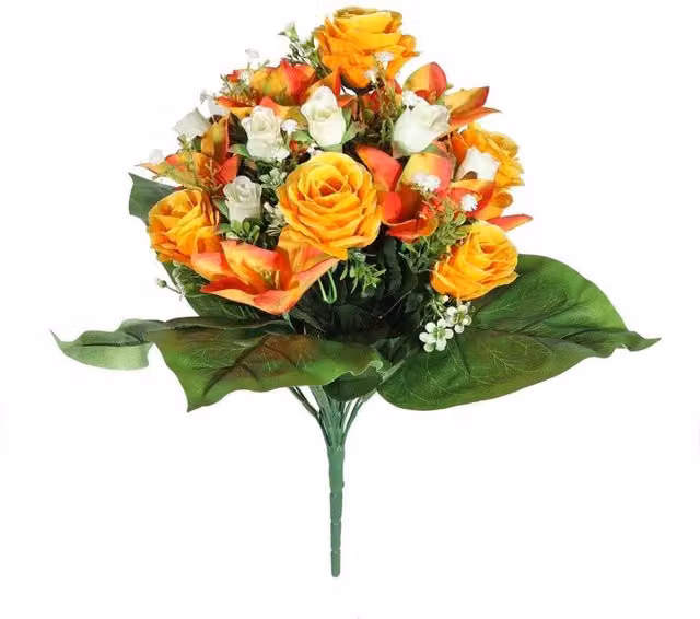 KDMD Orange Pembroke Leafy Mixed Floral Bunch