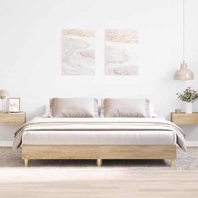 Berkfield Home Super King Bed Frame in Sonoma Oak Brown, Engineered Wood, W/D/H: 180 x 200 cm