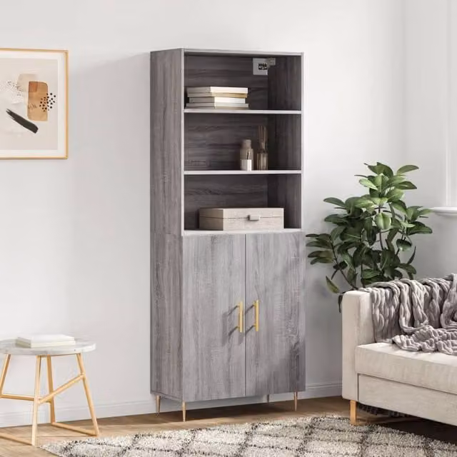 Berkfield Home Grey Sonoma Highboard H 180 x W 69.5 x D 34 cm – 1