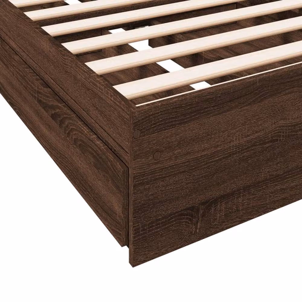 Berkfield Home Modern Small Single Bed Frame with Drawers, Brown Oak – 5