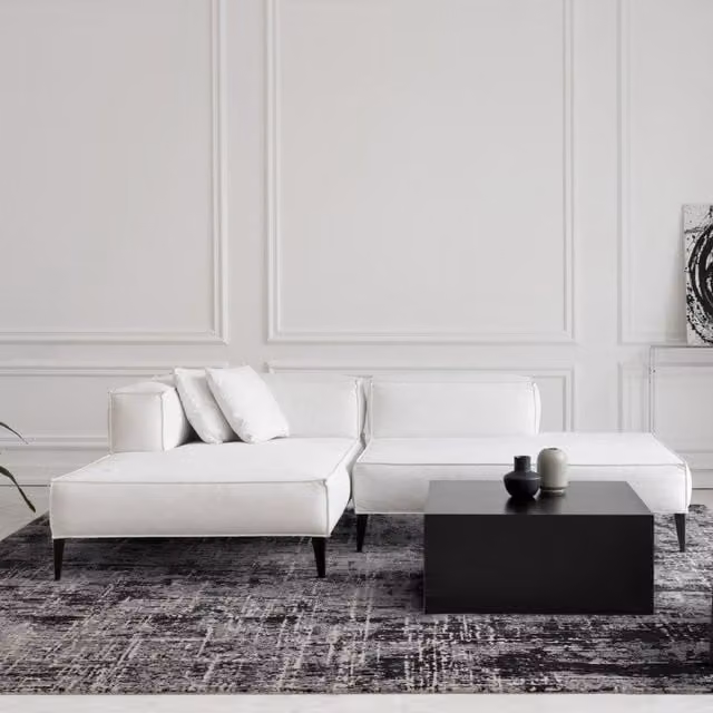 The Rug Shop UK Black and Grey Modern Abstract Easy Care Area Rug W: 240 cm, D: 340 cm – 1