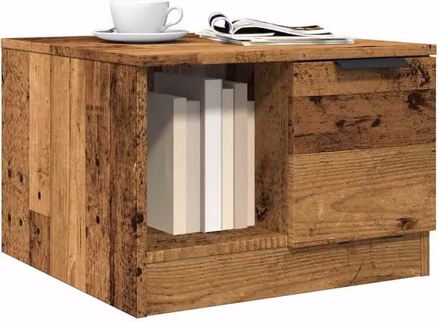 Berkfield Home Rustic Brown Square Coffee Table with Lift Mechanism, W/D/H: 50 x 50 x 36 cm