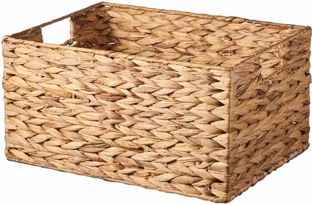 Eden & Willow Brown Water Hyacinth Wicker Storage Basket with Handles