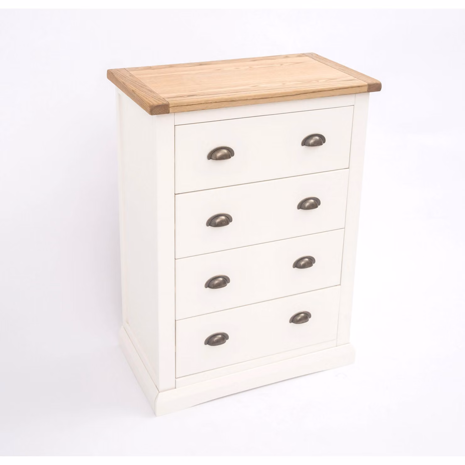 Cabinet Bits Cosenza 4 Drawer Chest of Drawers in White with Gold Brass Cup Handles – 2