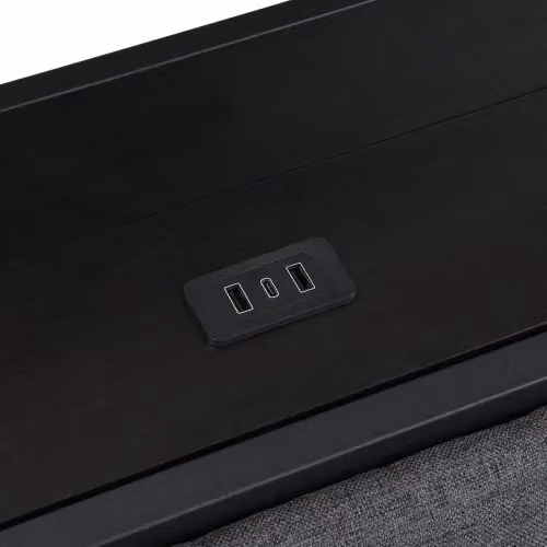 Matteo Black Metal Double Bed with Multi-Colour LED Strip Lights, USB Charging Port and Drawers, W/D/H: 140 x 200 cm – 7