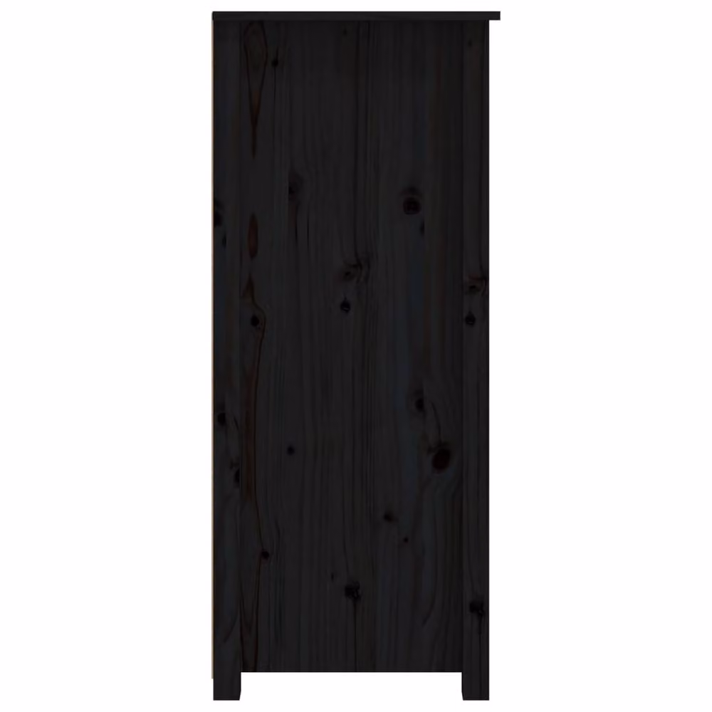 Berkfield Home Black Solid Wood Pine Sideboard W: 83 cm, D: 41.5 cm, H: 100 cm – 5