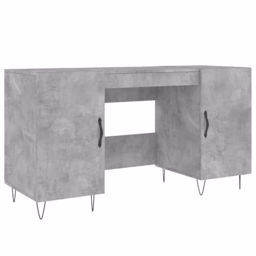 vidaXL Writing Desk in Grey Composite Wood, W/D/H: 140 x 50 x 75 cm – 1
