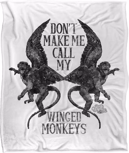 Warner Bros. The Wizard Of Oz Winged Monkeys Super Soft Fleece Throw Blanket, Multicolour, W: 91 cm, D: 147 cm – 3