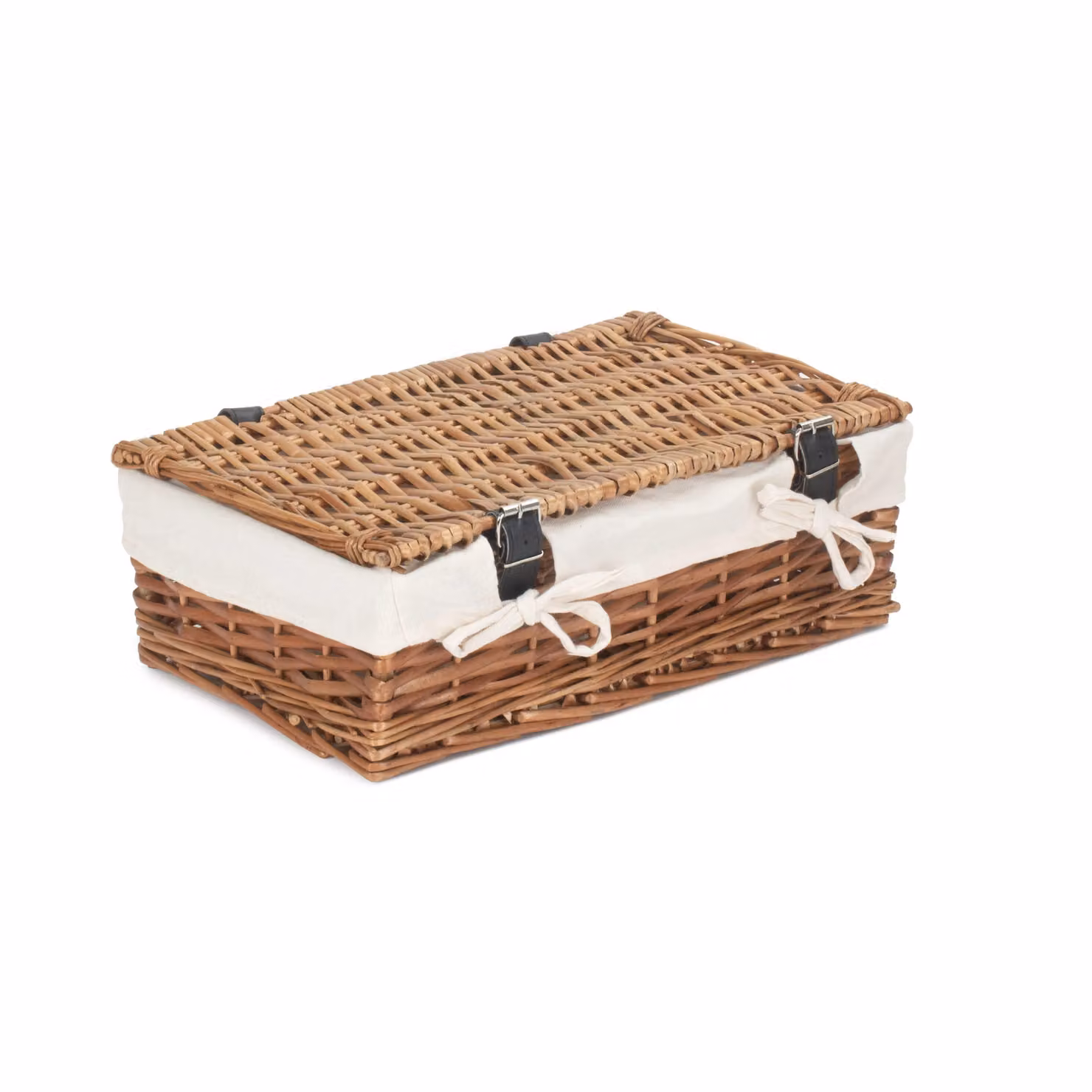 Red Wicker Rectangular Empty Gift Hamper with White Cotton Lining – 2