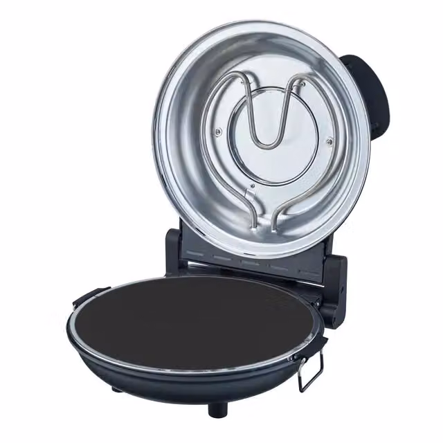 Cooks Professional 1200W Electric Pizza Oven with 31cm Stone Base, Timer and Glass Window in Grey – 5