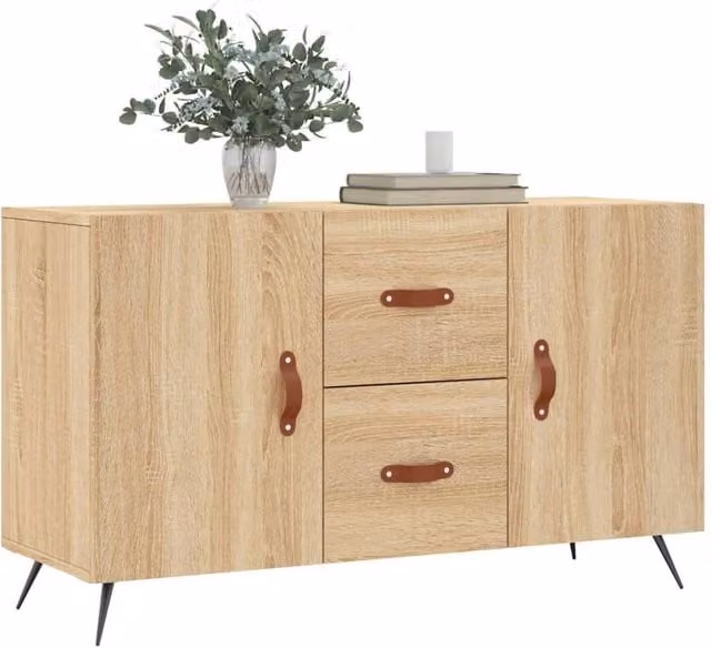 Berkfield Home Sonoma Oak Sideboard in Light Brown, W/D/H: 100 x 36 x 60 cm