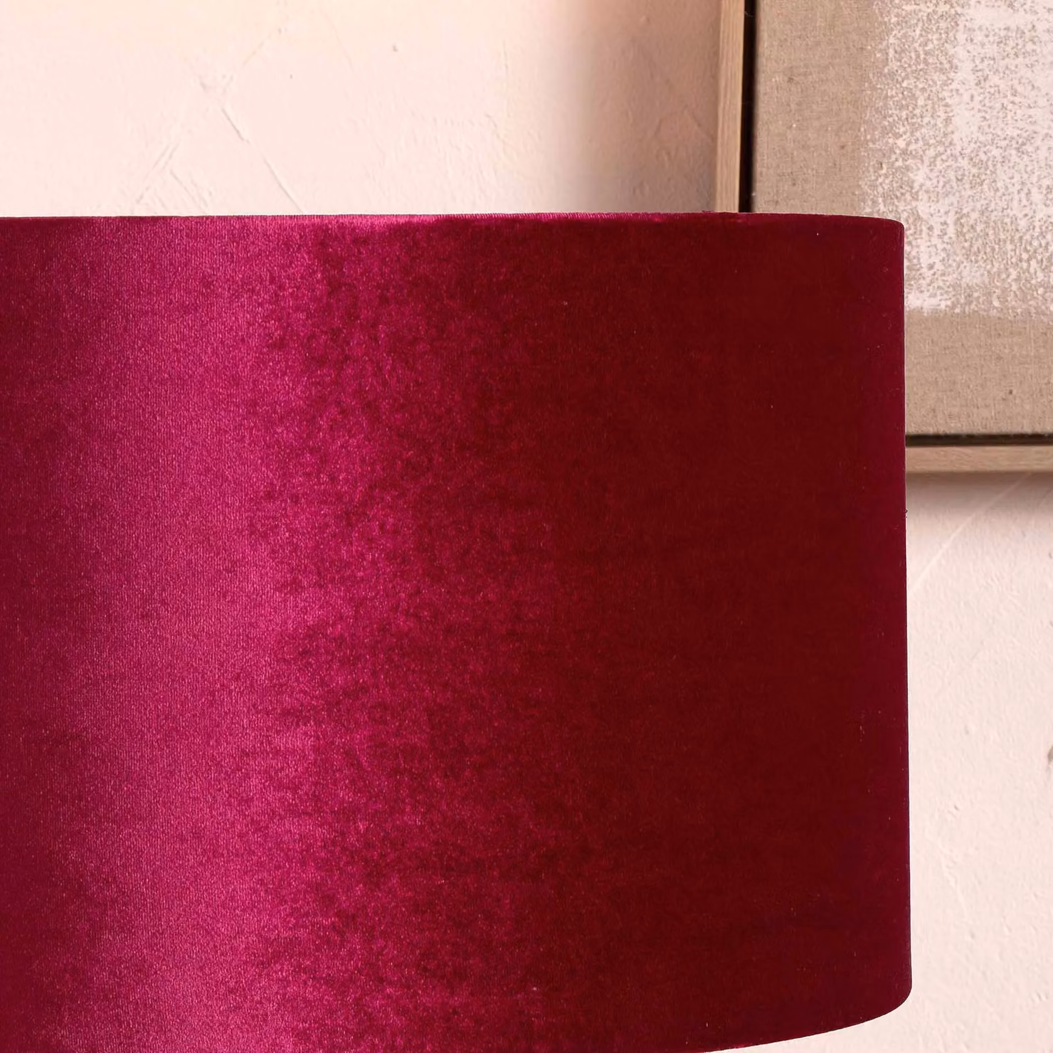 Ruma Fuchsia Pink Velvet Cylinder Lampshade for Table Lamps – 2