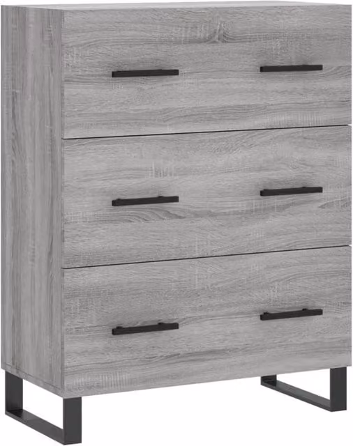 Berkfield Home Grey Sonoma Sideboard in Engineered Wood, W/D/H: 69.5 x 34 x 90 cm