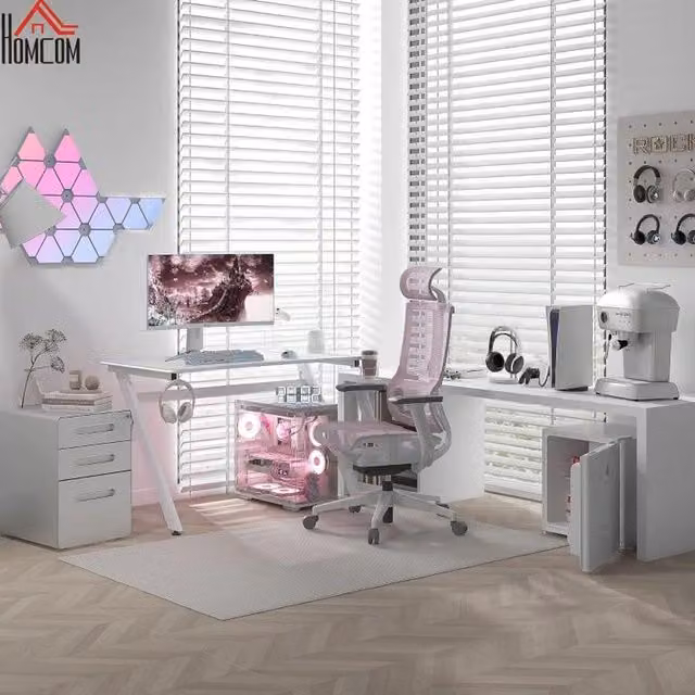 Chilli Seating LED Galaxy Gaming Desk in White