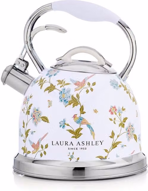 Laura Ashley Elveden White Multicolour Stainless Steel 2.5L Fast Boil Stove Top Kettle