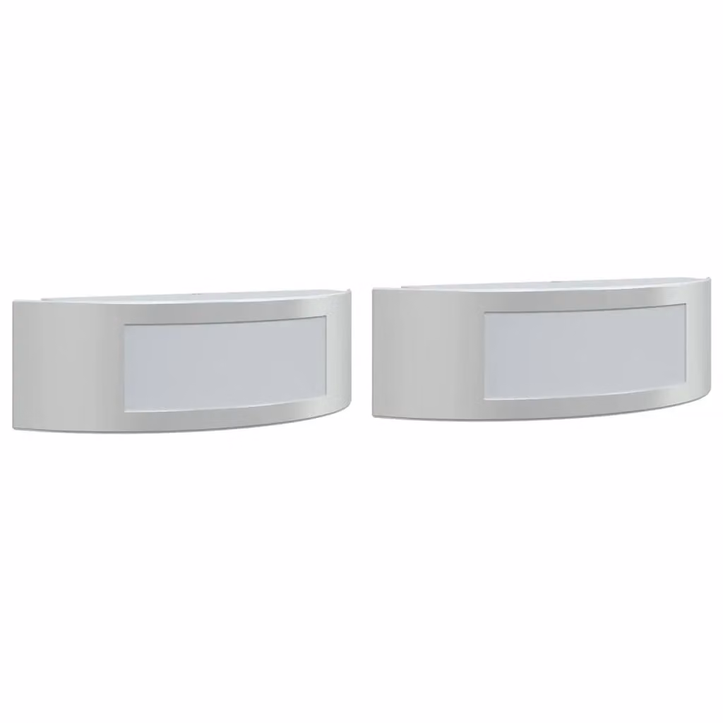 Berkfield Home Set of 2 Silver Stainless Steel Outdoor Wall Lights for Garden – 2