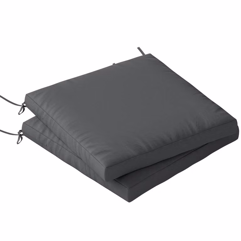 OUTSUNNY 2-Piece Waterproof Garden Chair Seat Cushions in Grey, W/D: 50 x 50 cm