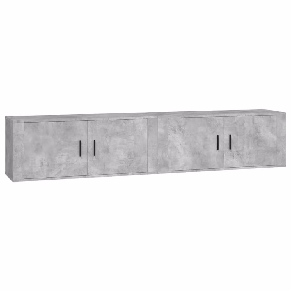 Berkfield Home Classic Wall-mounted TV Cabinets, 2 Piece, Concrete Grey, W: 100 cm, D: 34.5 cm, H: 40 cm – 3