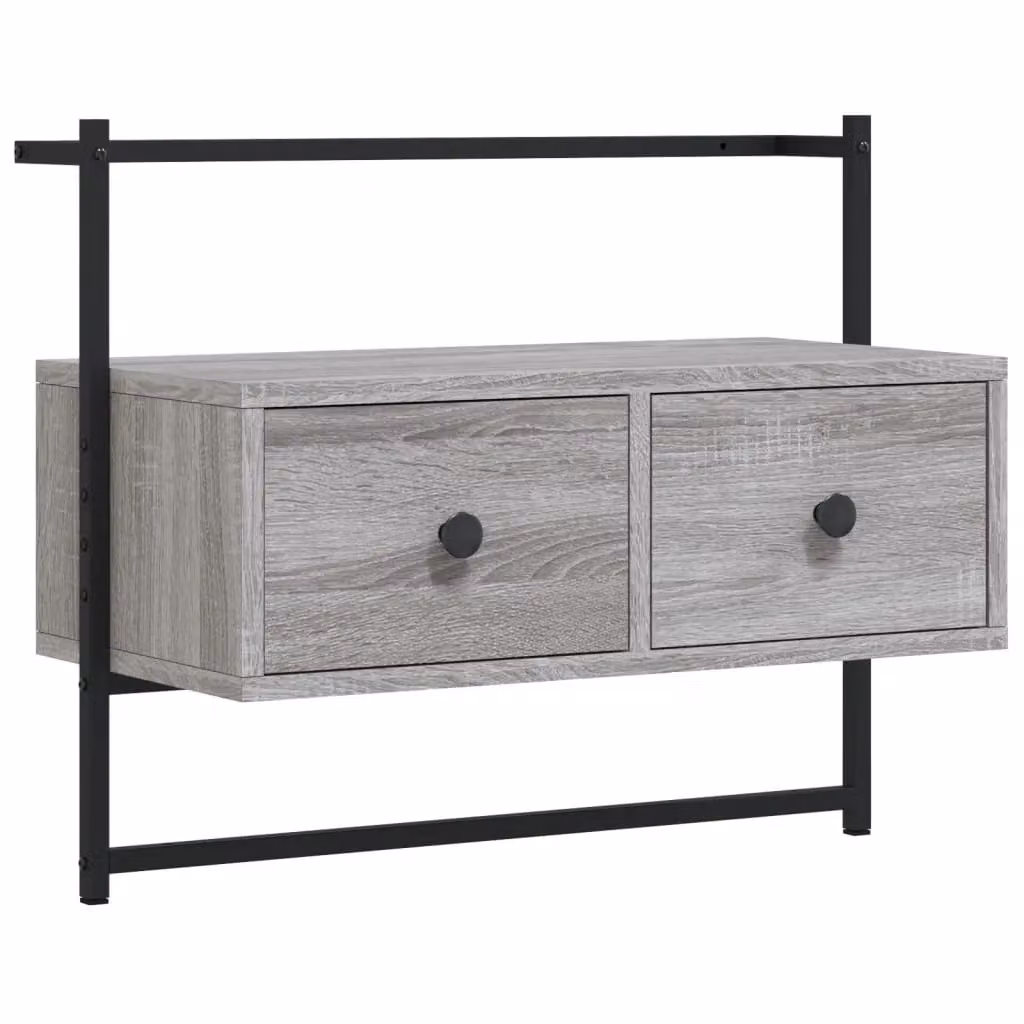 Berkfield Home Wall-mounted TV Cabinet in Grey, W: 60.5 cm, D: 30 cm, H: 51 cm – 2