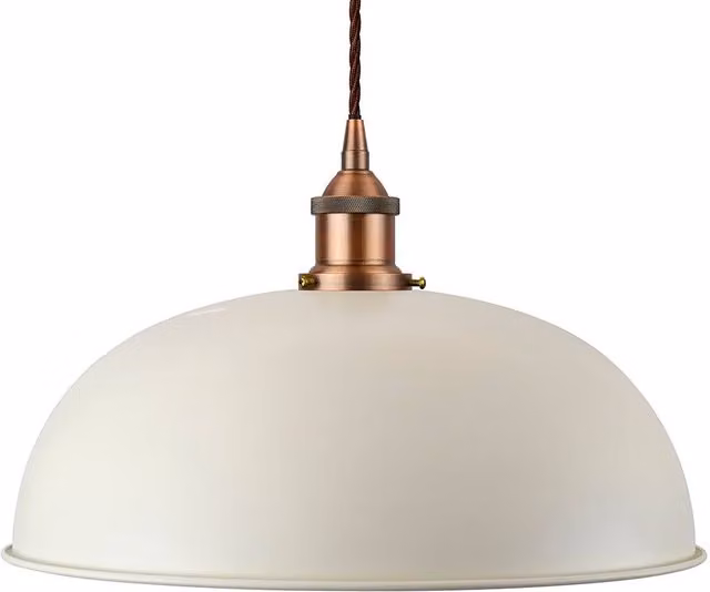 SE Home Worcester Clay White Pendant Light with Matt Antique Copper Finish
