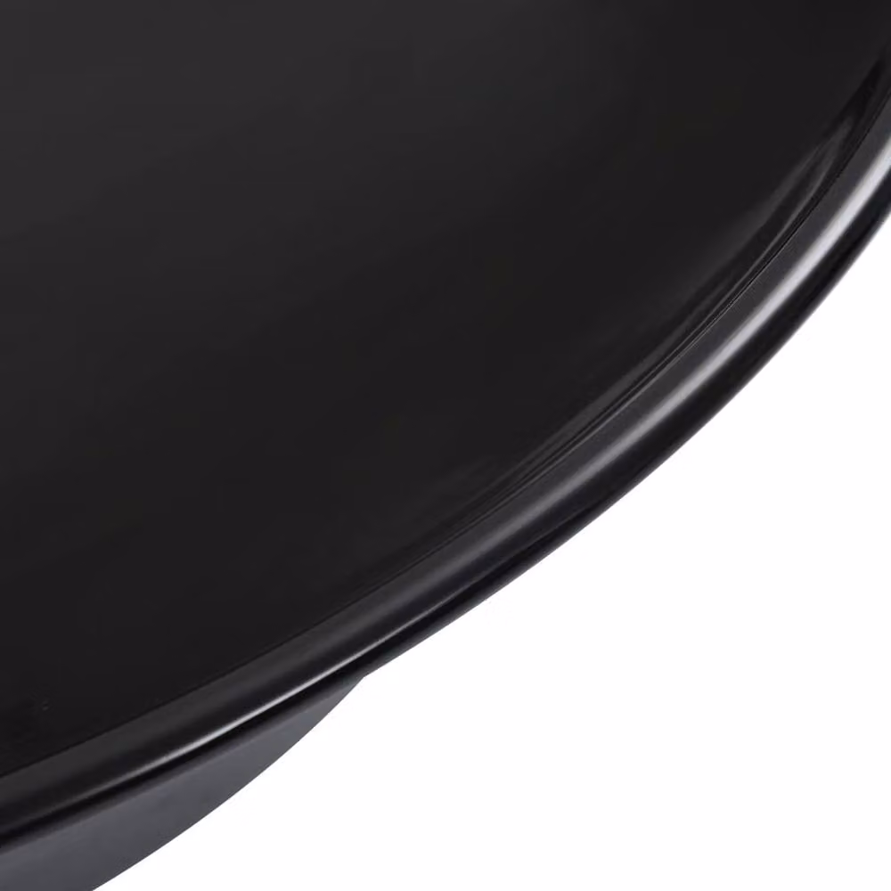 Berkfield Round Ceramic Countertop Wash Basin in Black, W: 41 cm, D: 12.5 cm – 3