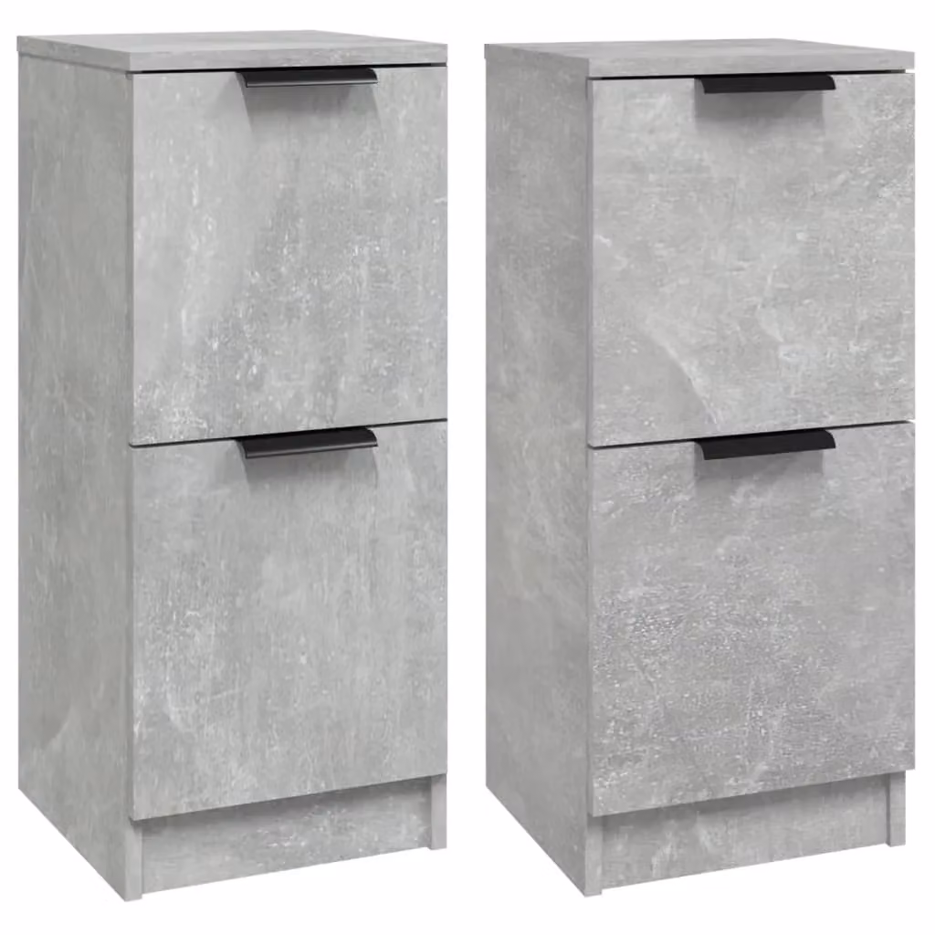 Berkfield Home Set of 2 Wall Mounted Sideboards in Concrete Grey, W/D/H: 30 x 30 x 70 cm – 2