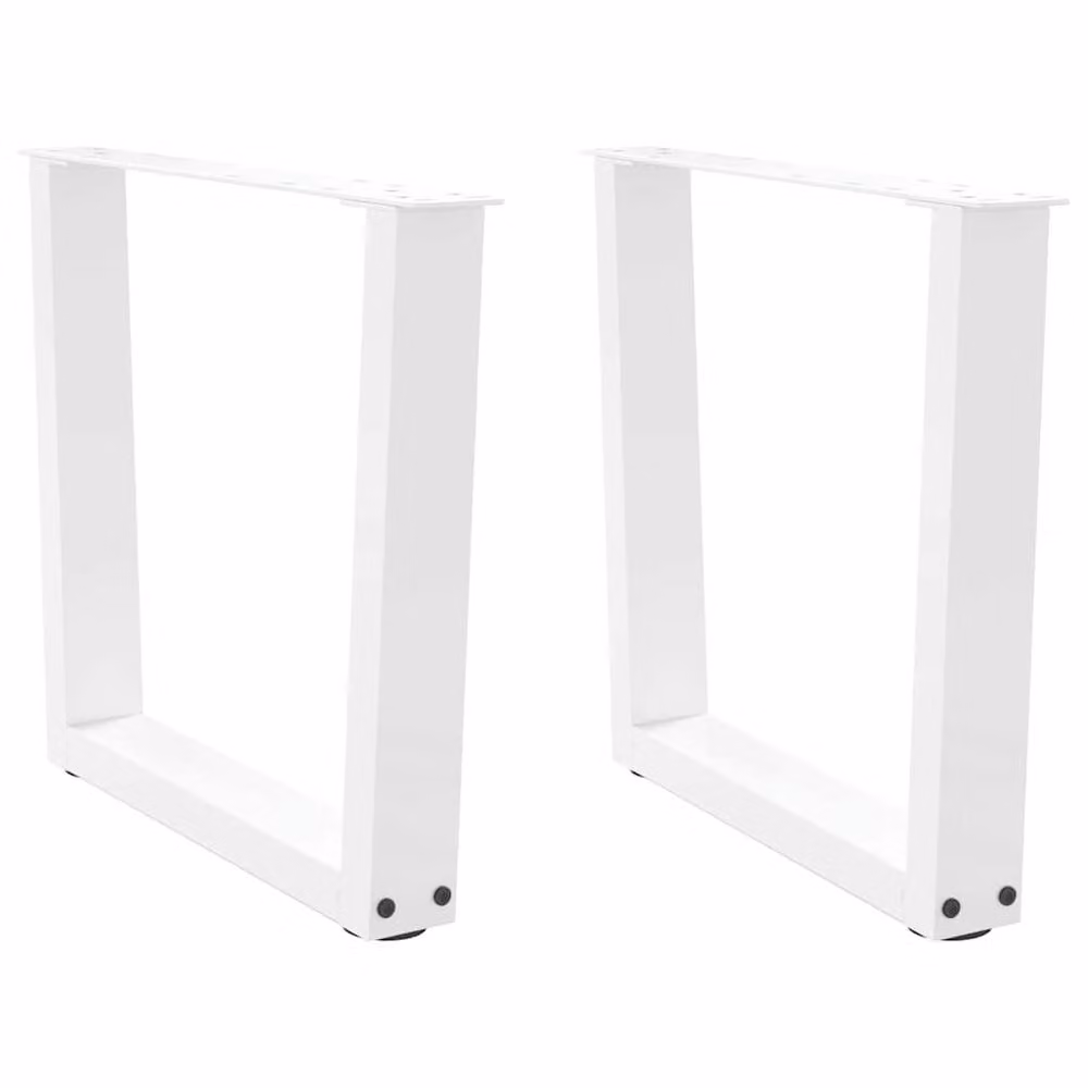 Berkfield Home V-Shape Dining Table Legs, 2 Pieces, White Steel, H: 50 cm, W: 42 cm