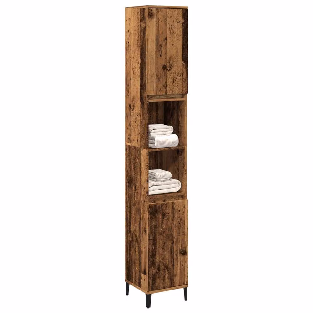Berkfield Home Industrial Bathroom Cabinet in Brown, W/D/H: 30 x 30 x 190 cm – 3