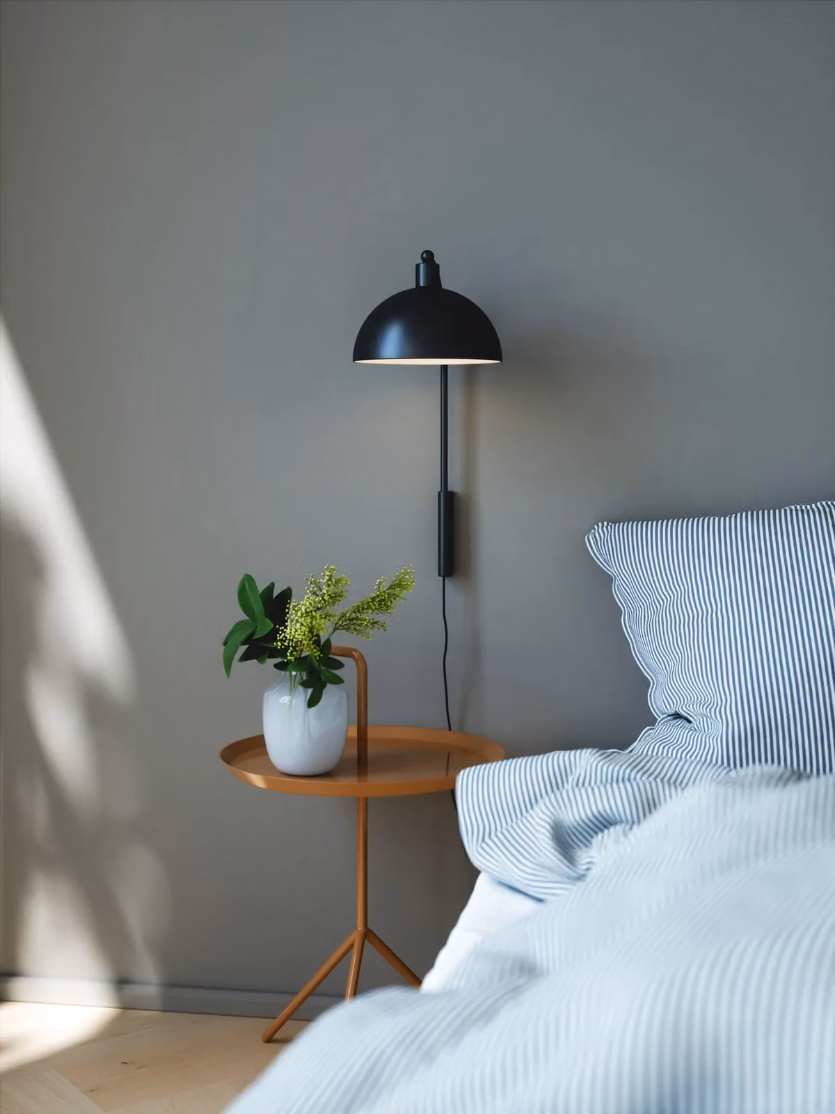 Nordlux Ellen Black Metal Dome Wall Light with E14 Socket and Mains Plug – 2