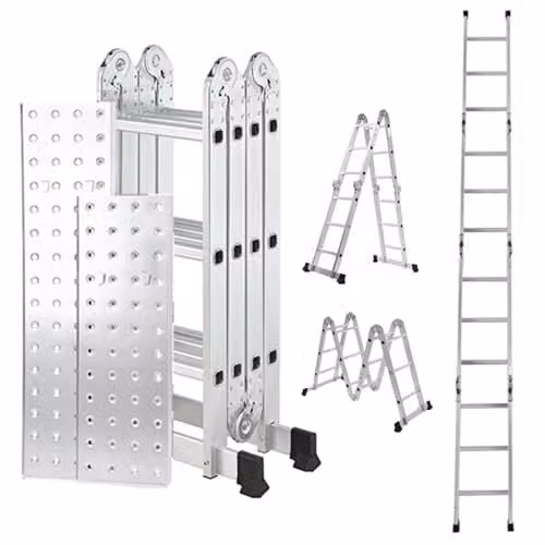 Samuel Alexander 3.46m Lightweight Aluminium Multi-Purpose Folding Work Platform Ladder in Silver – 2