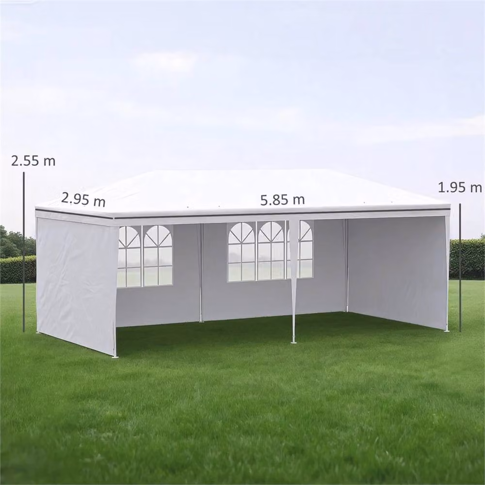 SPETLEK White Garden Gazebo Marquee Party Tent, W: 600 cm, D: 300 cm, H: 255 cm – 2