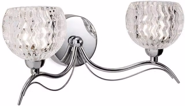 Firstlight Blanche 2 Light Indoor Wall Light in Chrome with Grey Glass Spheres, G9