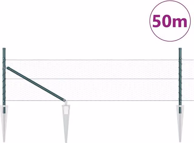 Berkfield Home Green Steel Hexagon Fence, 0.4 x 50 m