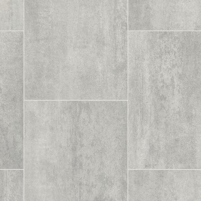 Vinyl Flooring UK Grey Tile Effect Felt Backed Sheet Vinyl Flooring W: 200 cm, L: 600 cm, Thickness: 2.0 mm