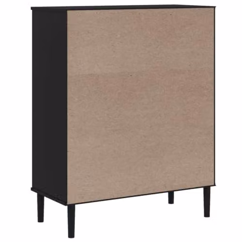 vidaXL SENJA Highboard in Black Rattan Look Solid Pine Wood with Hinged Doors and Internal Drawers, W/D/H: 90 x 40 x 112 cm – 5
