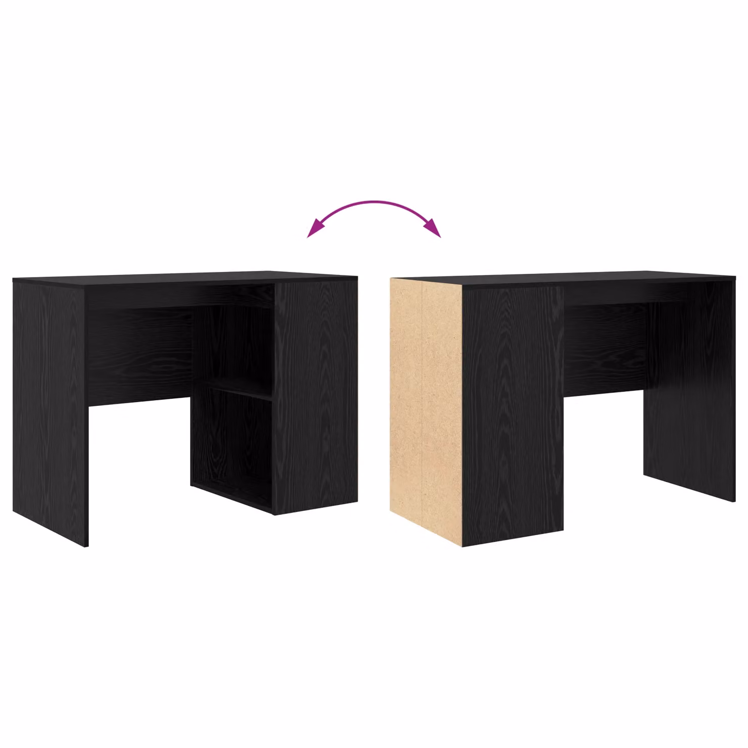Berkfield Home Modern Compact Writing Desk in Black Oak Engineered Wood – 5