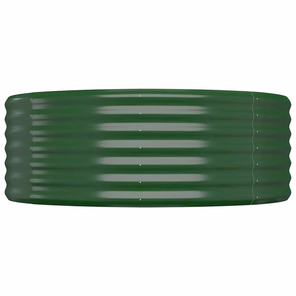 Berkfield Home Garden Green Powder-coated Steel Raised Bed W/D/H: 100 x 100 x 36 cm – 2