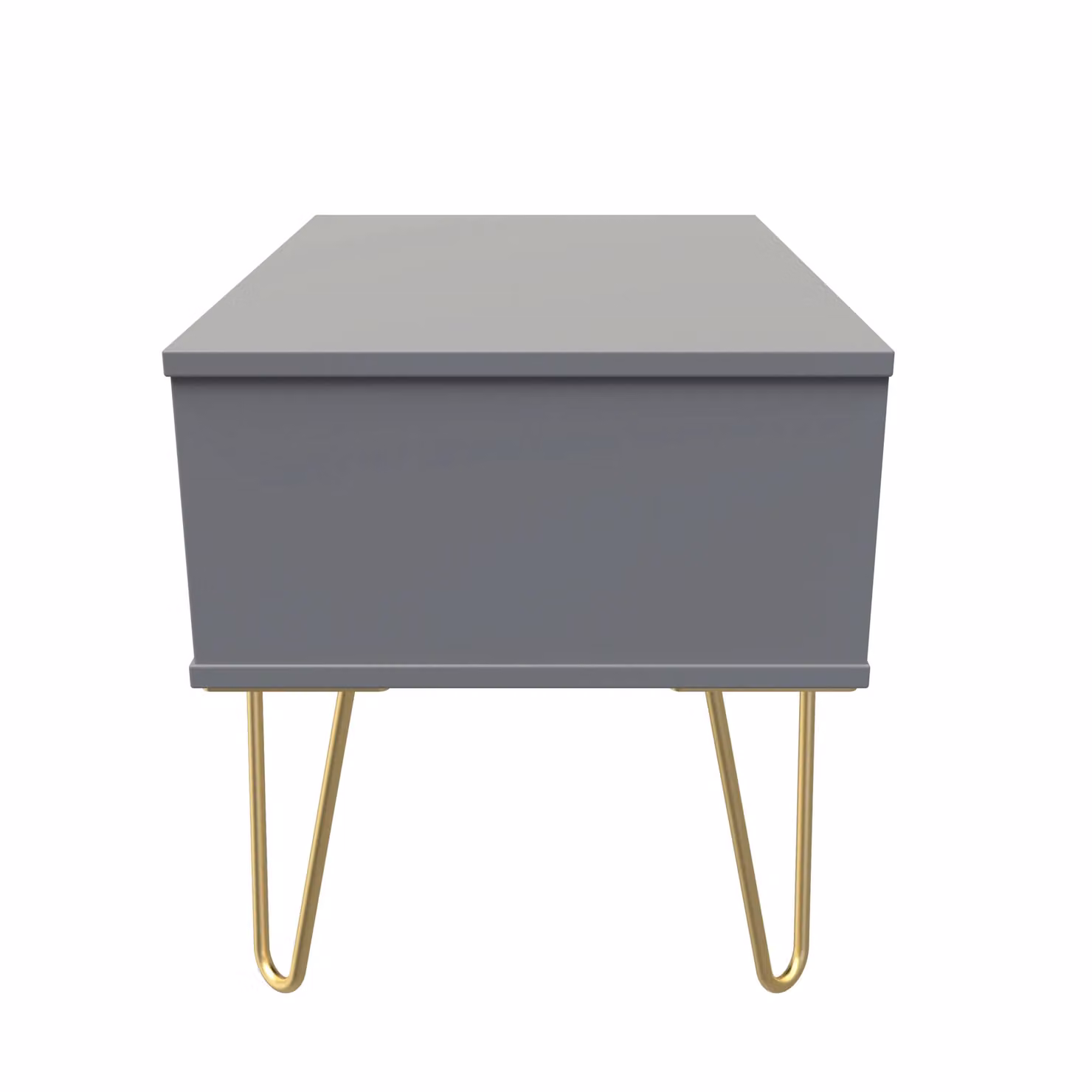 2 U Bexley Modern Geometric Wide Side Table with 1 Drawer in Dark Grey and Gold – 2