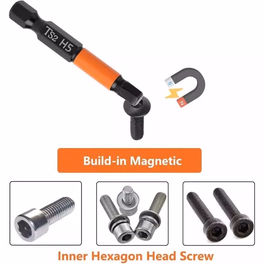 SPETLEK 50mm Hex Allen Key Impact Driver Screwdriver Bits in Orange and Black, S2 Alloy Steel, Length: 12.5 cm – 5