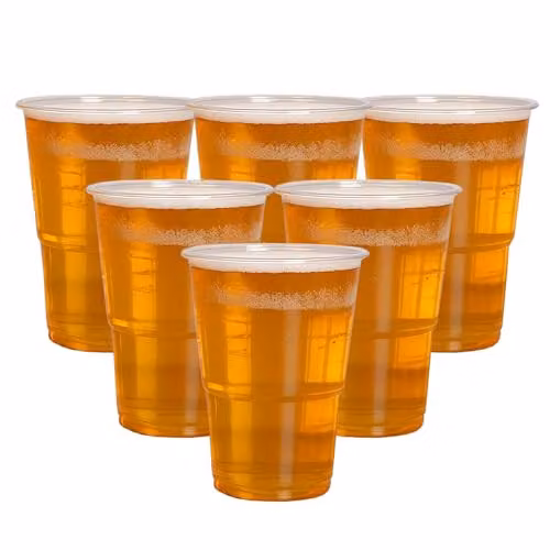 ECONX 100 x Clear Plastic Half Pint Tumbler Glasses, 284ml – 1