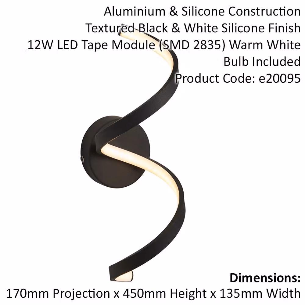Loops Non Automatic Outdoor LED Wall Light in Black with White Diffuser – 2