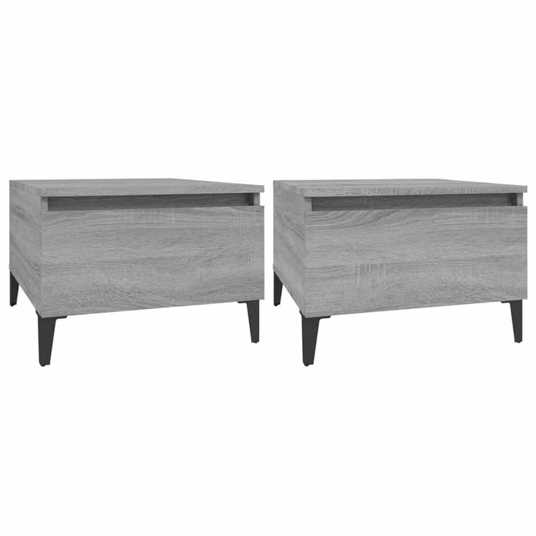 Berkfield Home Set of 2 Grey Sonoma Side Tables, W/D/H: 50 x 46 x 35 cm
