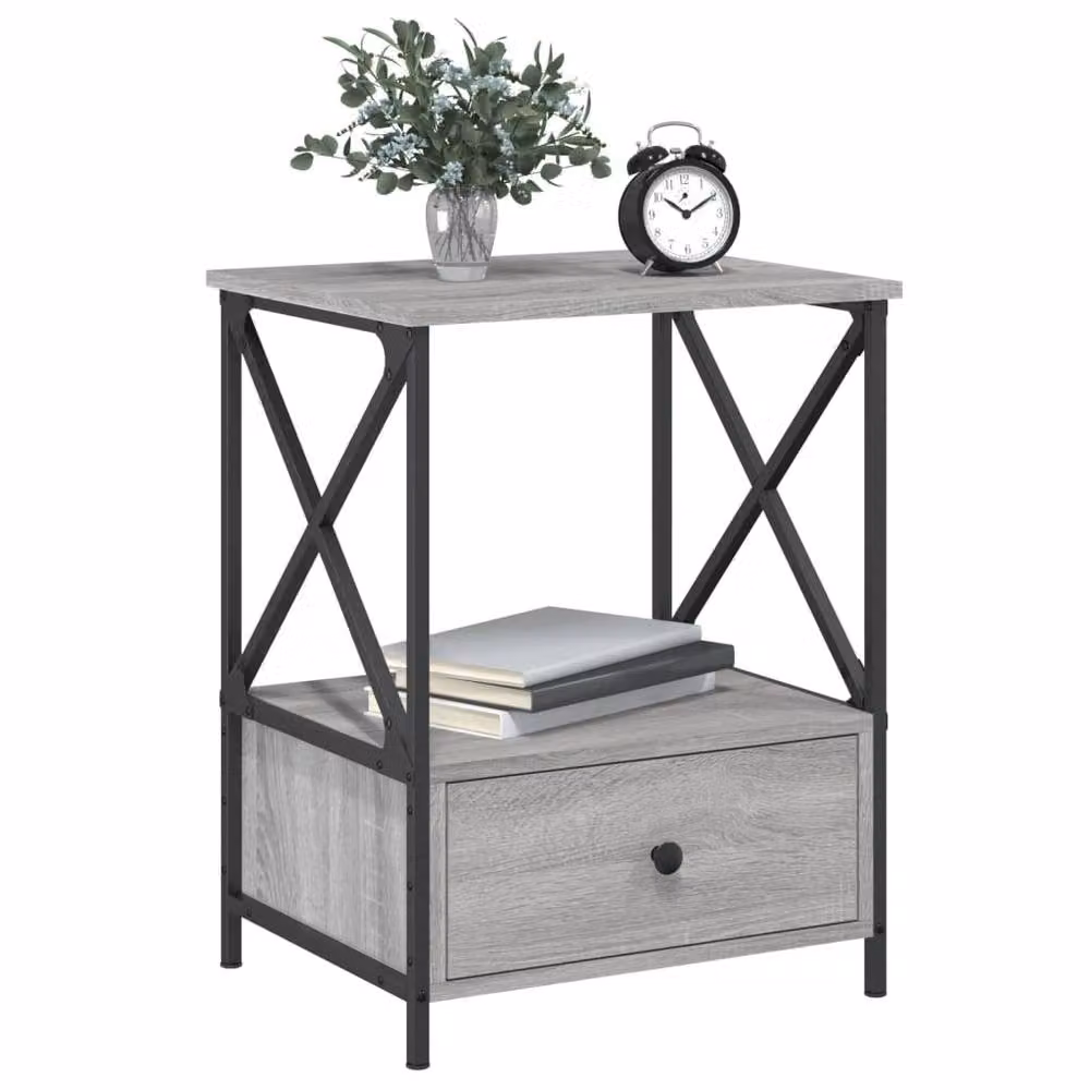 Berkfield Home Set of 2 Grey Sonoma Bedside Tables, W/D/H: 50 x 41 x 65 cm – 3
