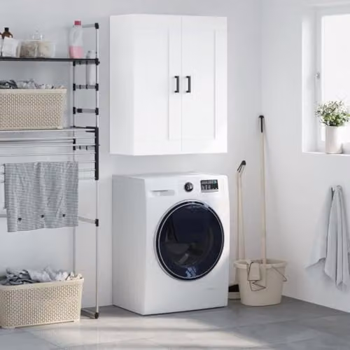vidaXL Wall Mounted Cabinet in White MDF, W/D/H: 69.5 x 34 x 90 cm – 2