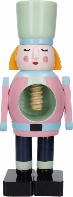 KitchenCraft Nutcracker Collection Wooden Female Nutcracker in Black and Multicolour